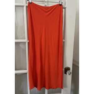 NWT Bright Orange Midi Slip Skirt Old Navy Women's Large